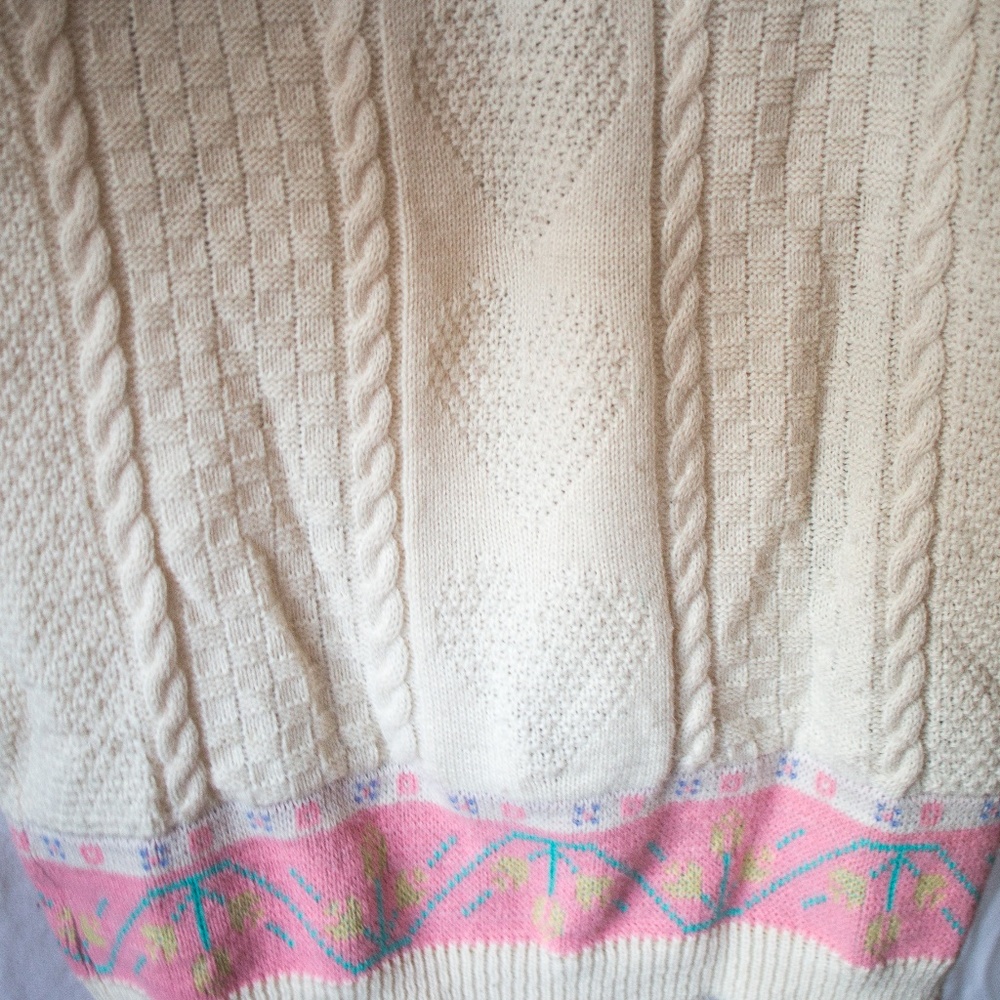 Vintage Gitano Pastel Knit Mock Neck Sweater M/L - Picture 4 of 8